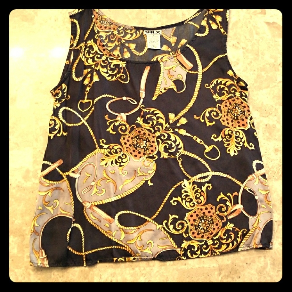 Gold Emblem Patterned Crop Top